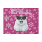 Chill, Polar Bear, Matte Canvas, Stretched 0.75", wall art, snowflakes - pink