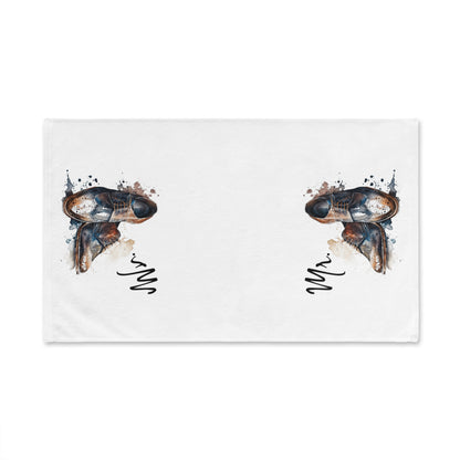 Mr. Hand Towel; new couple, vintage housewarming gift, wedding, shoes