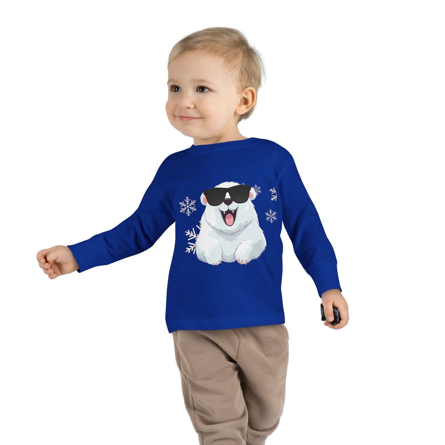 Cool Polar Bear Toddler Boy Long Sleeve Tee, Christmas, birthday