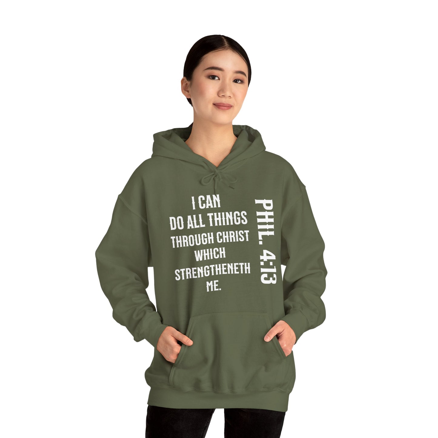 All Things Through Christ Philippians 4:13 Unisex Heavy Blend™ Hooded Sweatshirt