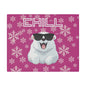 Chill, Polar Bear, Matte Canvas, Stretched 0.75", wall art, snowflakes - pink