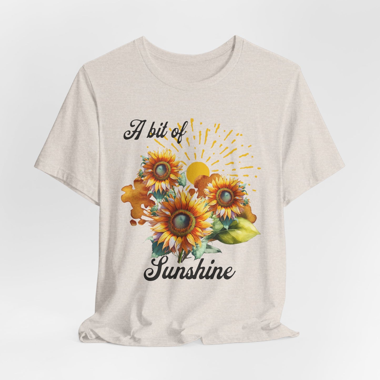 A Bit Of Sunshine Sunflower T-shirt, Bella + Canvas, spring, summer