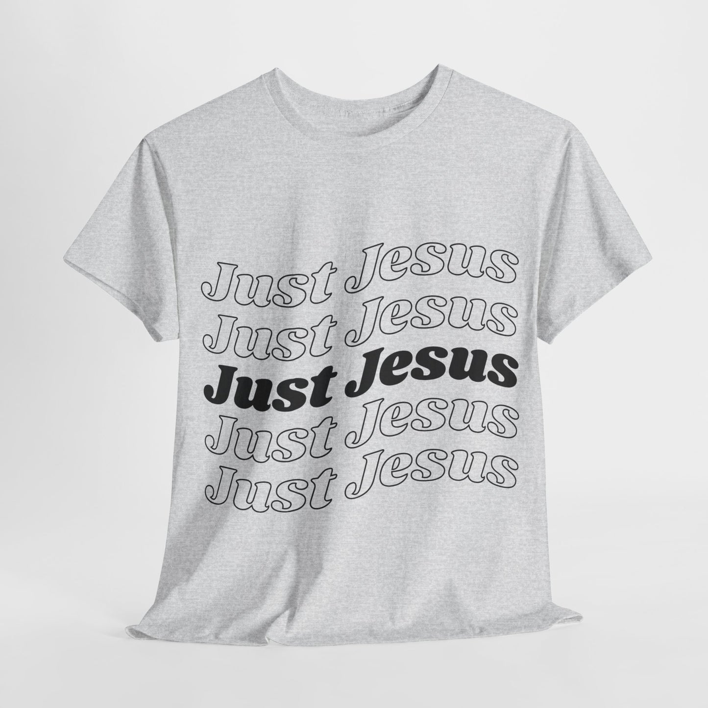 Just Jesus Unisex Heavy Cotton Tee; Christian gift, Witnessing, Faith gift