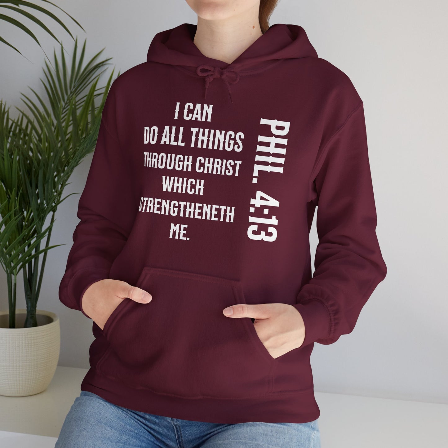 All Things Through Christ Philippians 4:13 Unisex Heavy Blend™ Hooded Sweatshirt