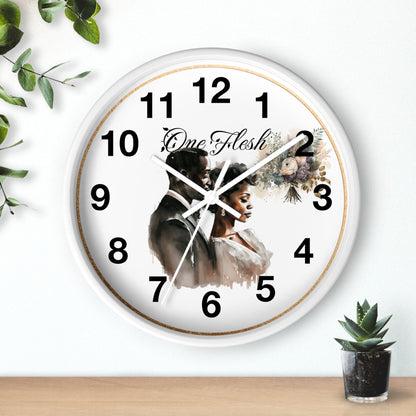 One Flesh Wall Clock, Christian, housewarming, afroamerican, new couple, wedding