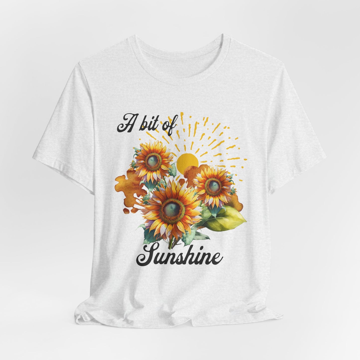 A Bit Of Sunshine Sunflower T-shirt, Bella + Canvas, spring, summer