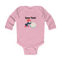 Snow Time Infant Long Sleeve Bodysuit, penguin, Christmas, birthday