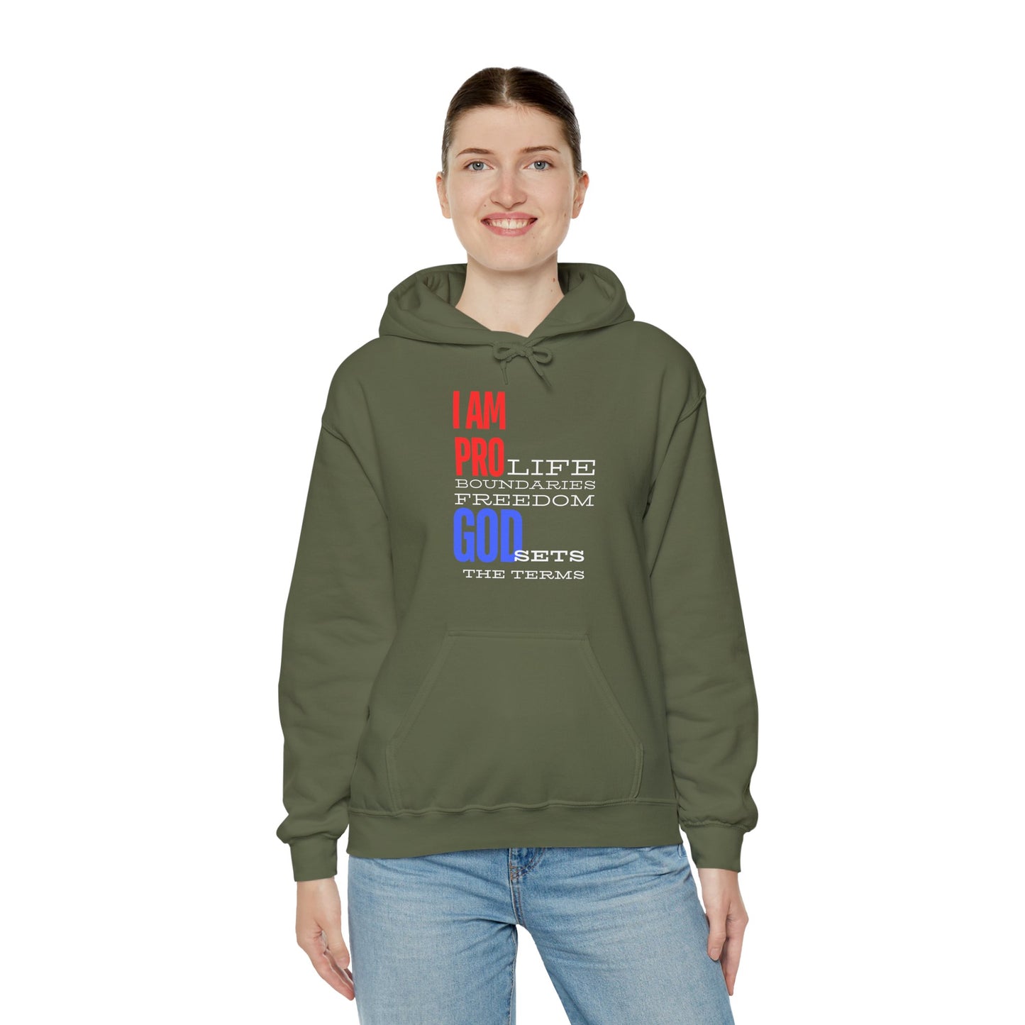 I AM PRO GOD, Unisex Heavy Blend™ Hooded Sweatshirt, life, boundaries, freedom