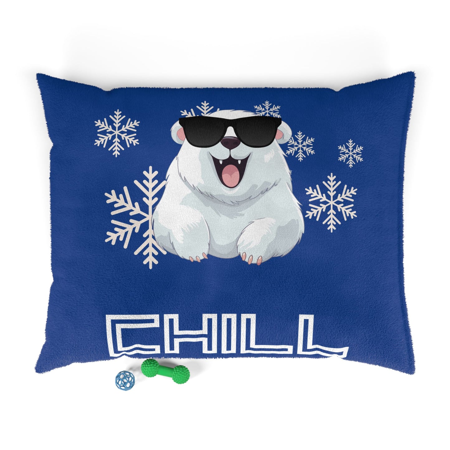 Chill with Polar Bear Pet Bed, Dark Blue
