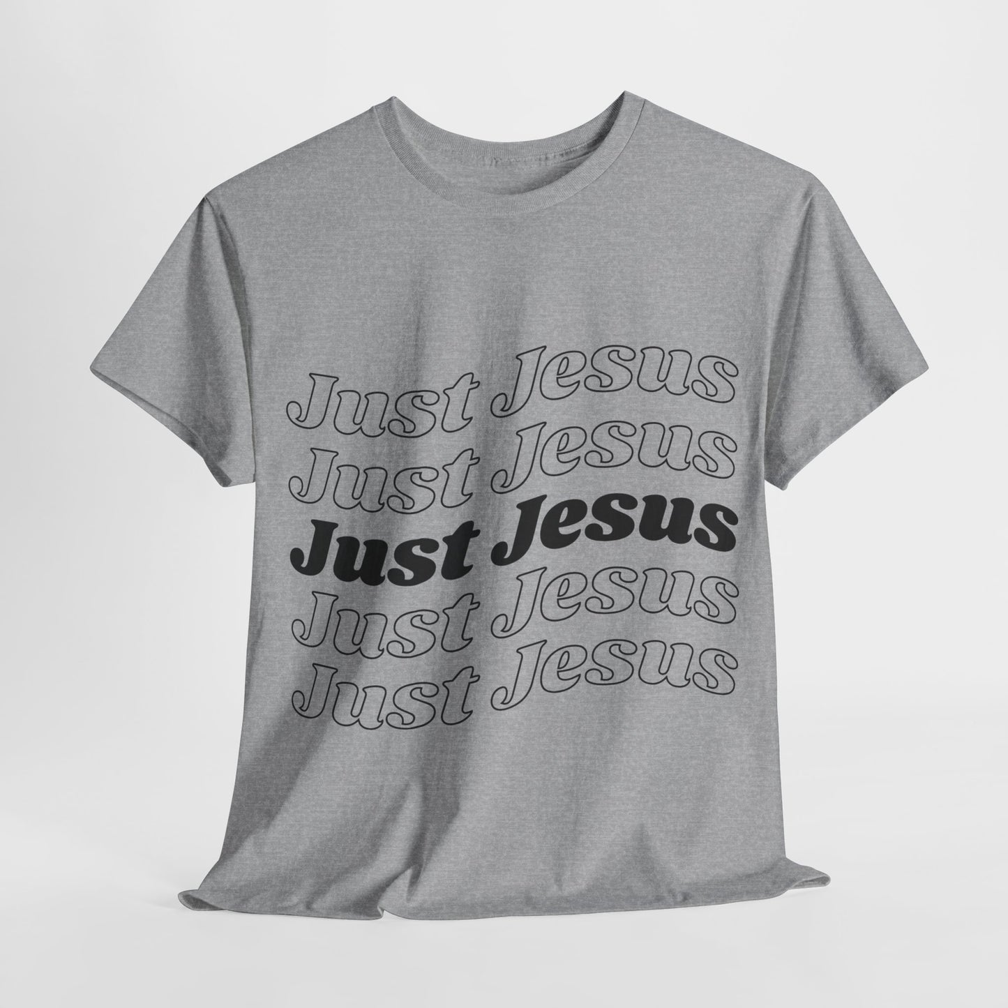 Just Jesus Unisex Heavy Cotton Tee; Christian gift, Witnessing, Faith gift