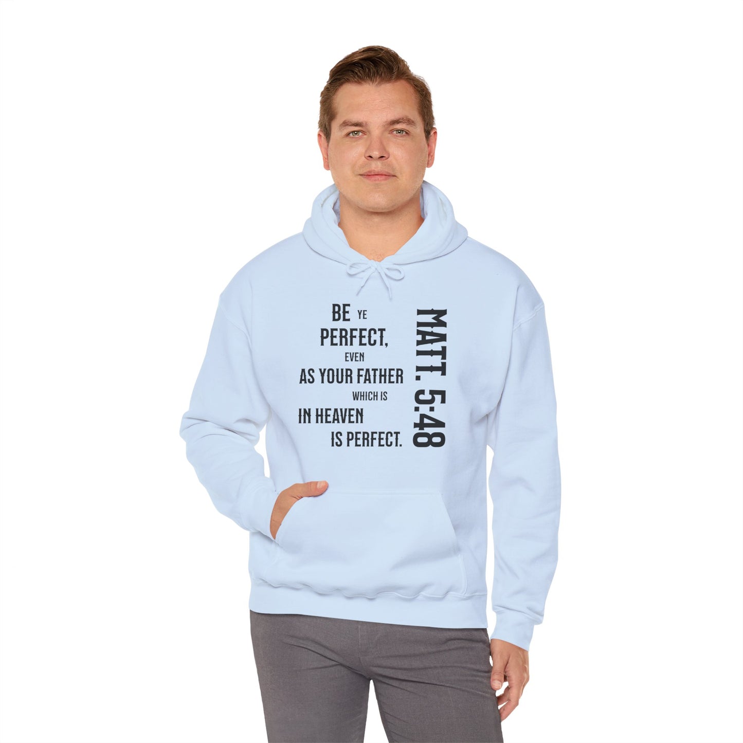 Be Perfect - Matthew 5:48 Unisex Heavy Blend™ Hooded Sweatshirt