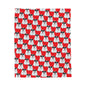 Polar Bear Velveteen Plush Blanket - Red