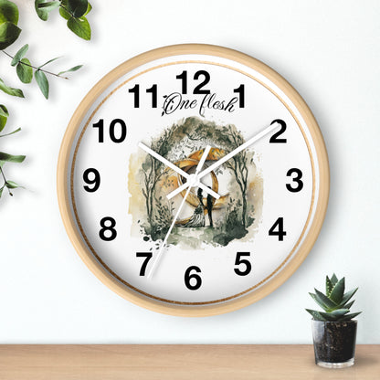 One Flesh Christian Wall Clock with rings, vintage design, wedding, new couple