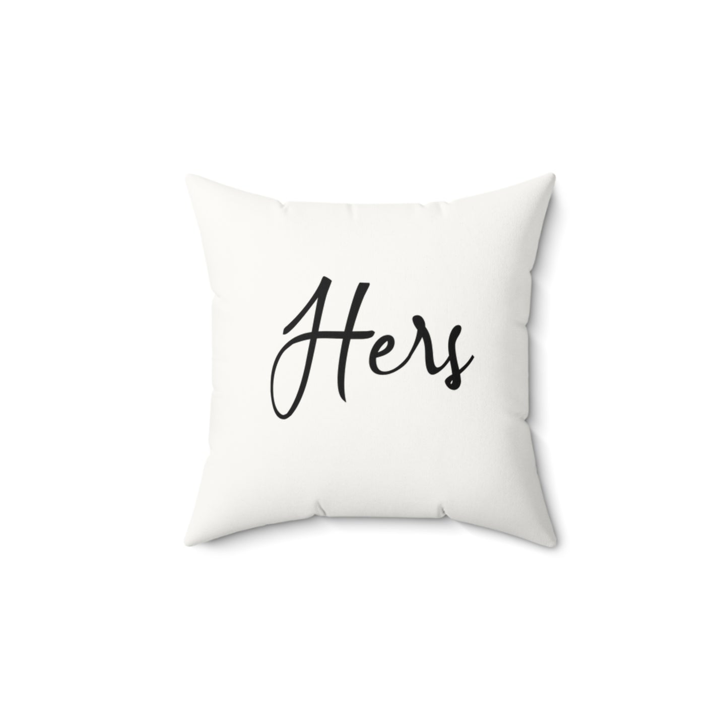 Mrs.' Faux Suede Pillow- vintage design, Wedding, Anniversary, ('Her' on back)