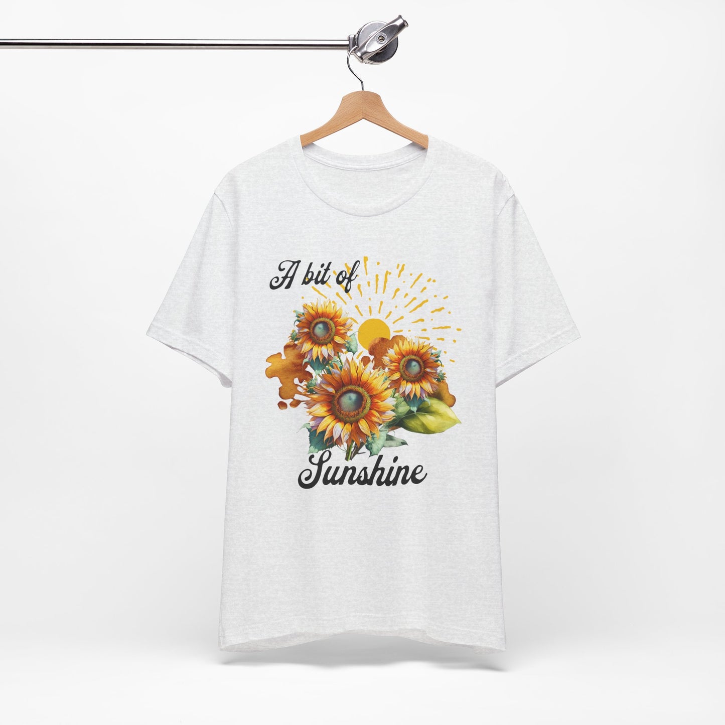 A Bit Of Sunshine Sunflower T-shirt, Bella + Canvas, spring, summer