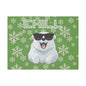 Chill, Polar Bear, Matte Canvas, Stretched 0.75", wall art, snowflakes - green