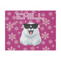 Chill, Polar Bear, Matte Canvas, Stretched 0.75", wall art, snowflakes - pink