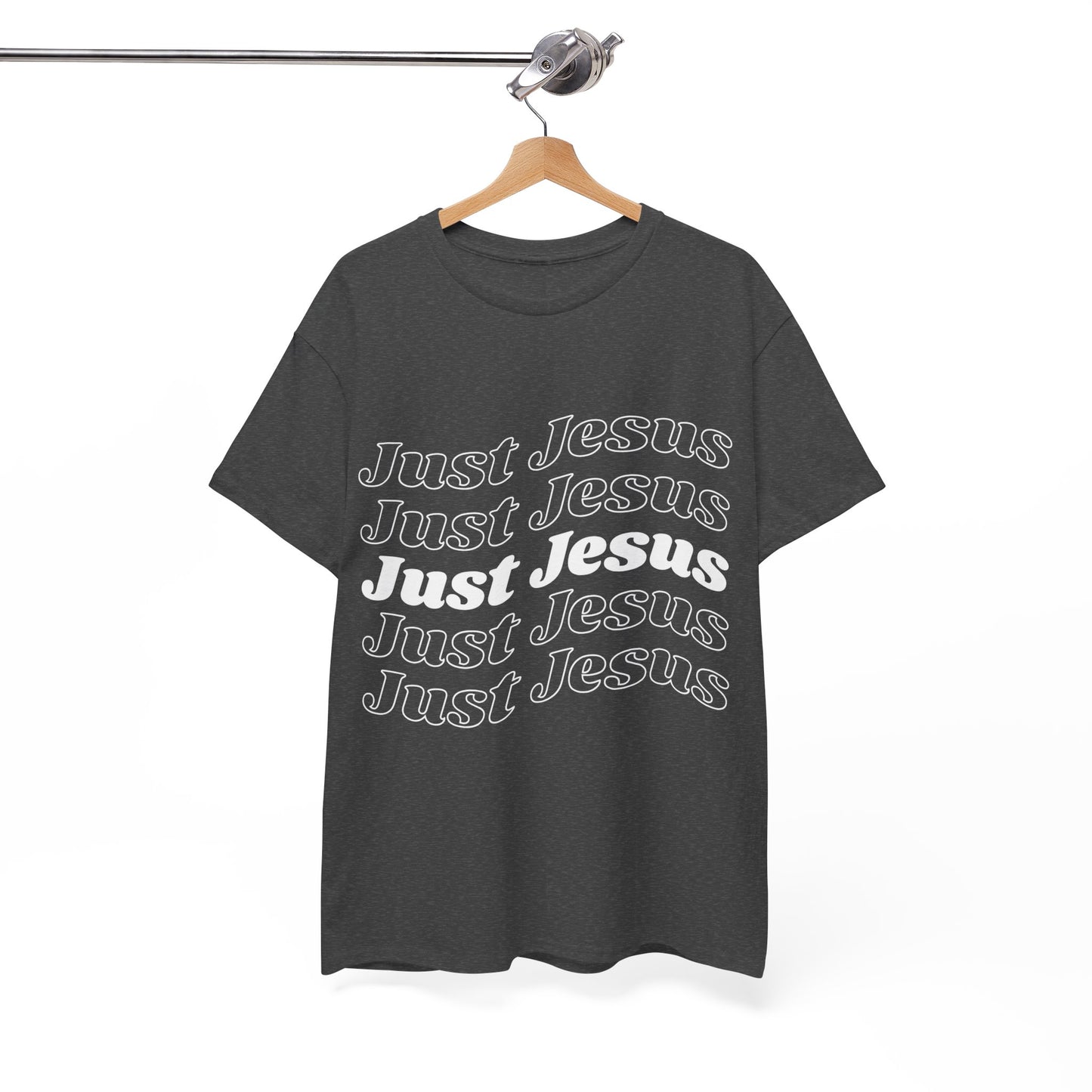 Just Jesus Unisex Heavy Cotton Tee; Christian gift, Witnessing, Faith gift
