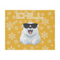 Chill, Polar Bear, Matte Canvas, Stretched 0.75", wall art, snowflakes - yellow