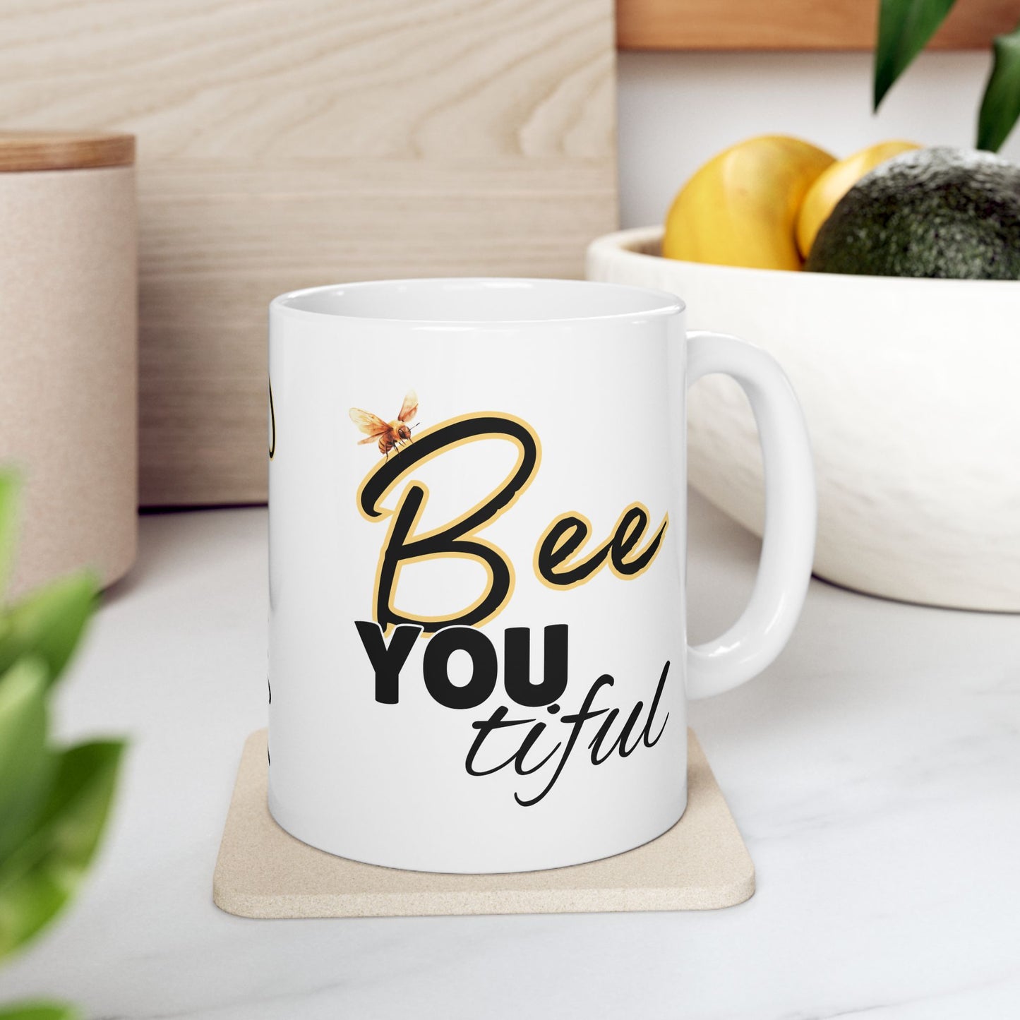 BeeYoutiful Motivation Ceramic Mug - Inspiring Coffee Cup