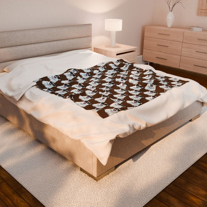 Polar Bear Velveteen Plush Blanket - Brown