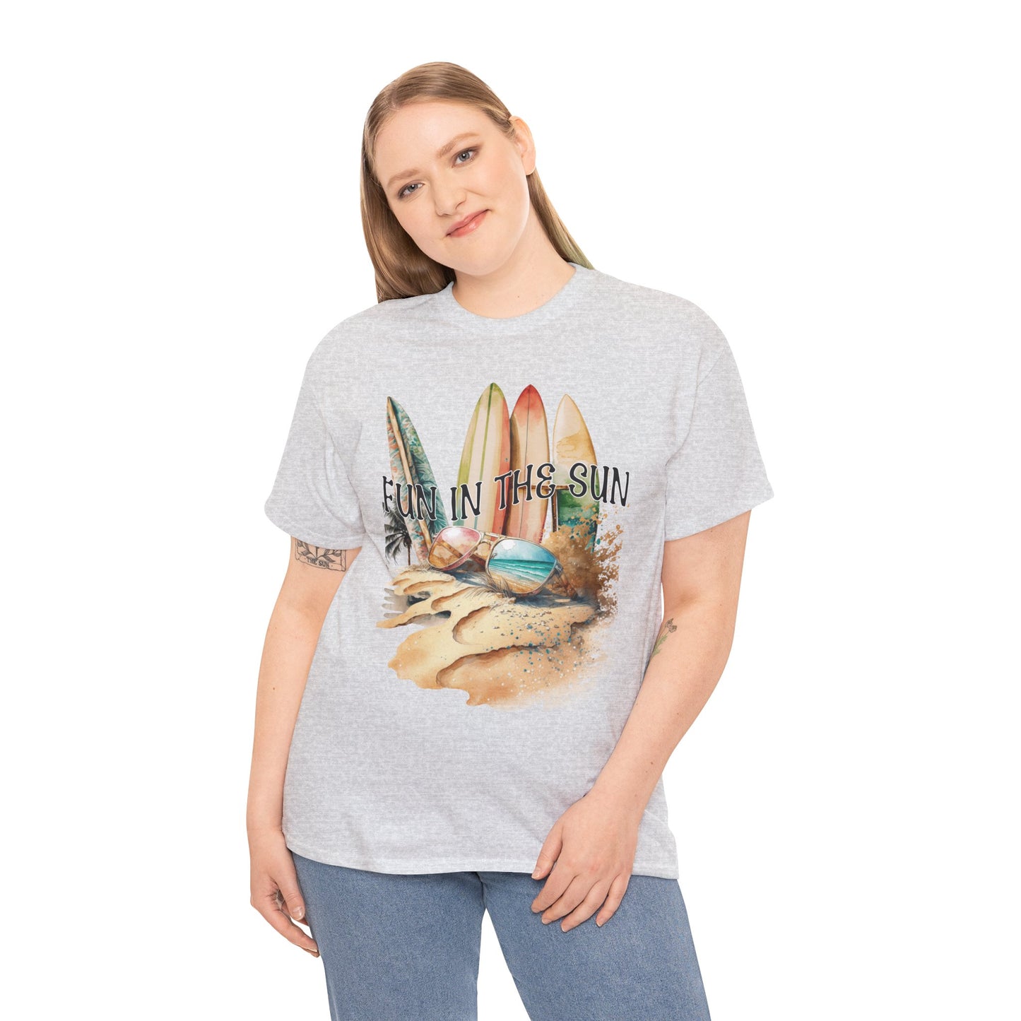 Fun in the Sun Unisex Heavy Cotton Tee, vacation, beach day, weekend getaway