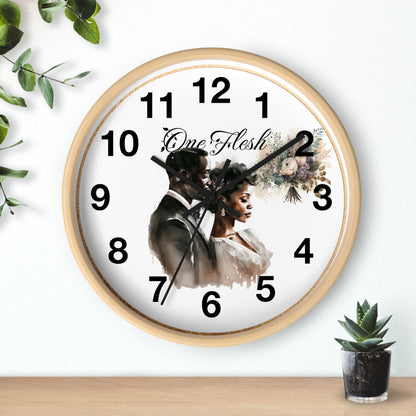 One Flesh Wall Clock, Christian, housewarming, afroamerican, new couple, wedding