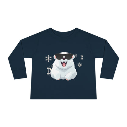 Cool Polar Bear Toddler Boy Long Sleeve Tee, Christmas, birthday