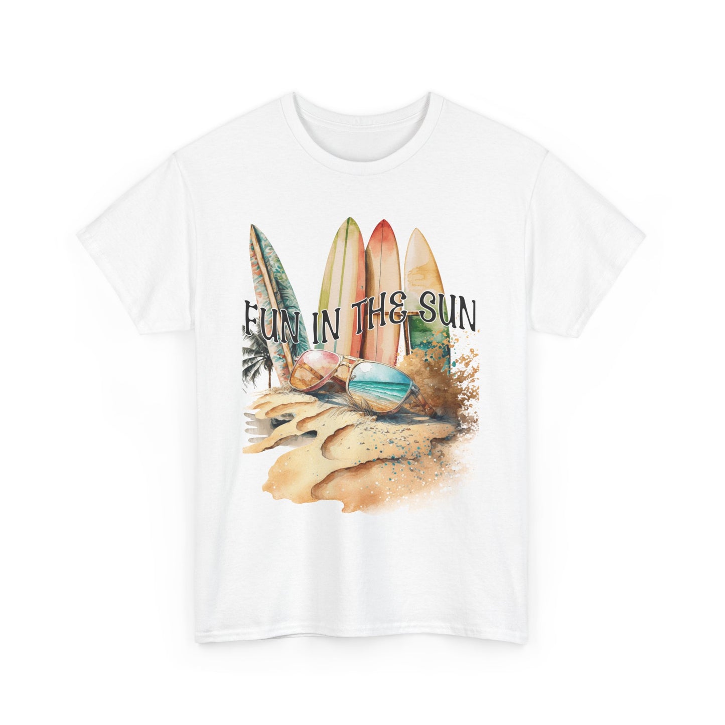 Fun in the Sun Unisex Heavy Cotton Tee, vacation, beach day, weekend getaway