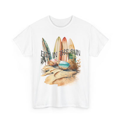 Fun in the Sun Unisex Heavy Cotton Tee, vacation, beach day, weekend getaway