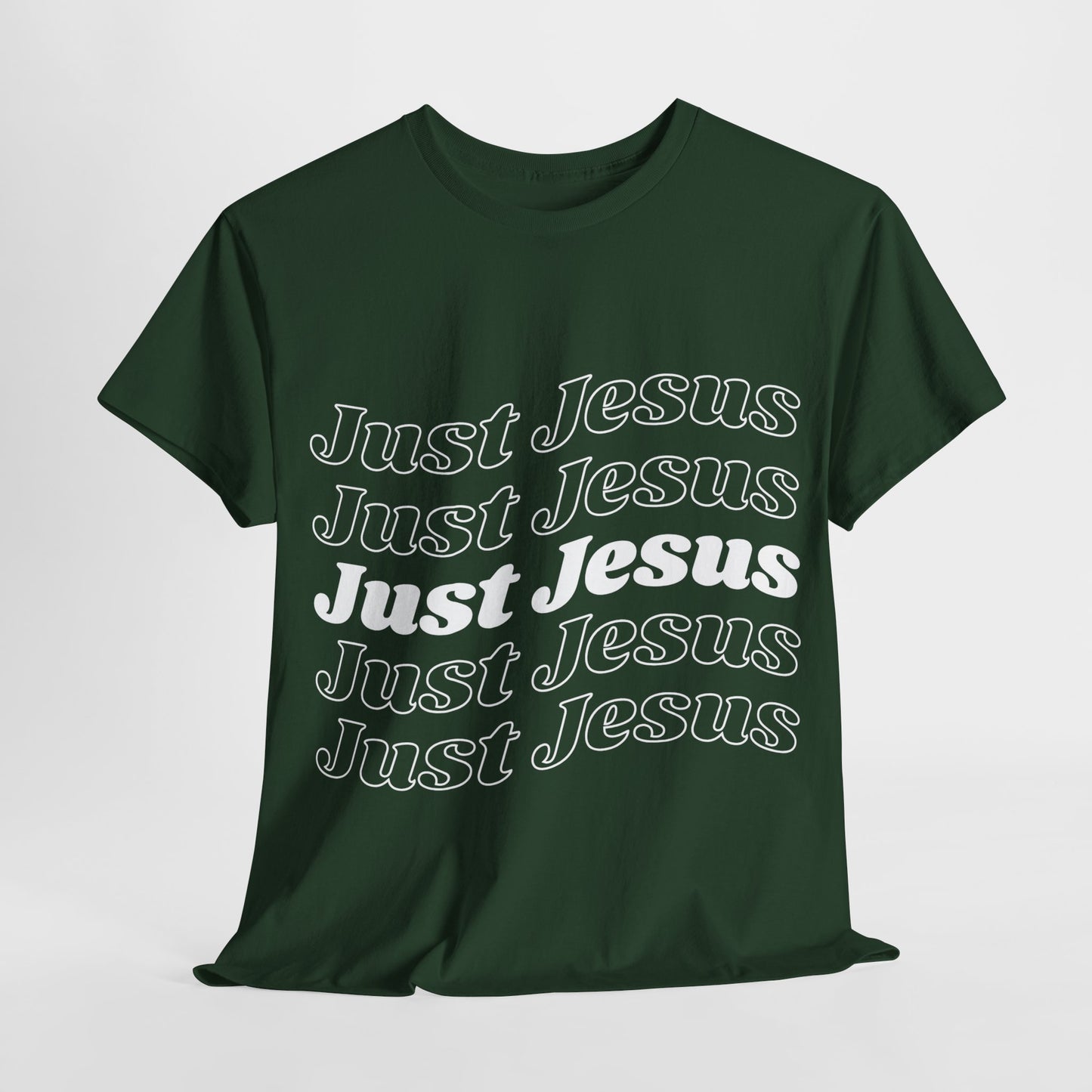 Just Jesus Unisex Heavy Cotton Tee; Christian gift, Witnessing, Faith gift