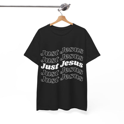 Just Jesus Unisex Heavy Cotton Tee; Christian gift, Witnessing, Faith gift