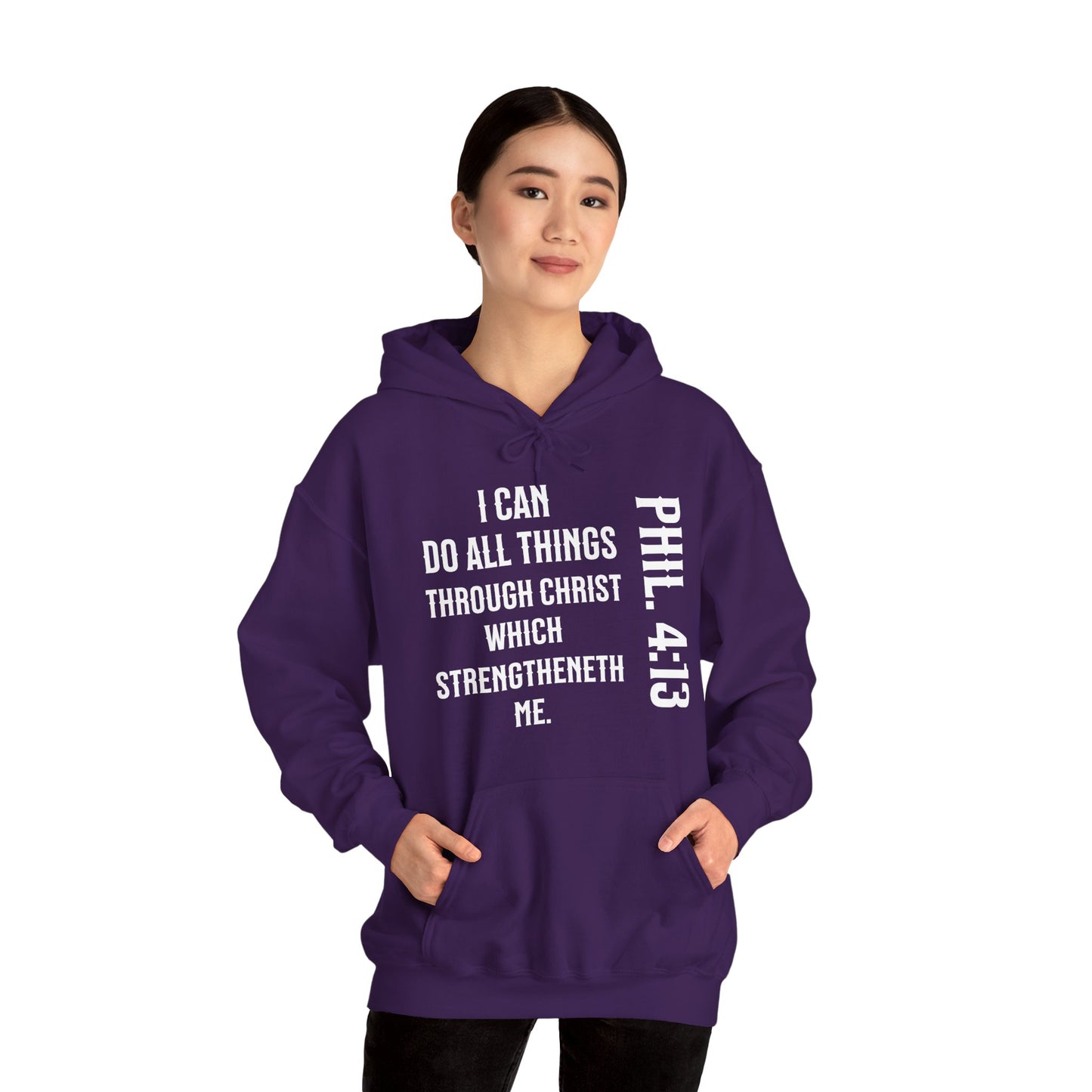 All Things Through Christ Philippians 4:13 Unisex Heavy Blend™ Hooded Sweatshirt