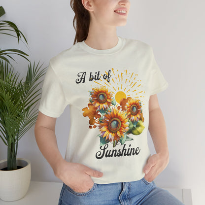 A Bit Of Sunshine Sunflower T-shirt, Bella + Canvas, spring, summer