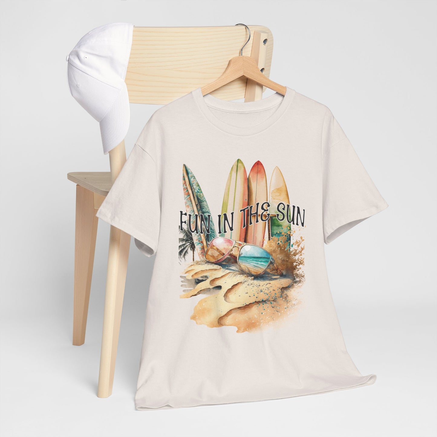 Fun in the Sun Unisex Heavy Cotton Tee, vacation, beach day, weekend getaway
