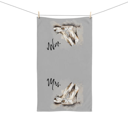 Mrs. Hand Towel, new couple, vintage housewarming gift, weddings, shoes