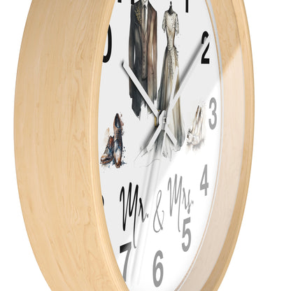 Mr & Mrs Wall Clock, vintage design, new couple, anniversary, housewarming gift