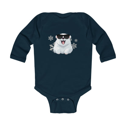 Cool Polar Bear Infant Long Sleeve Bodysuit, Christmas, birthday