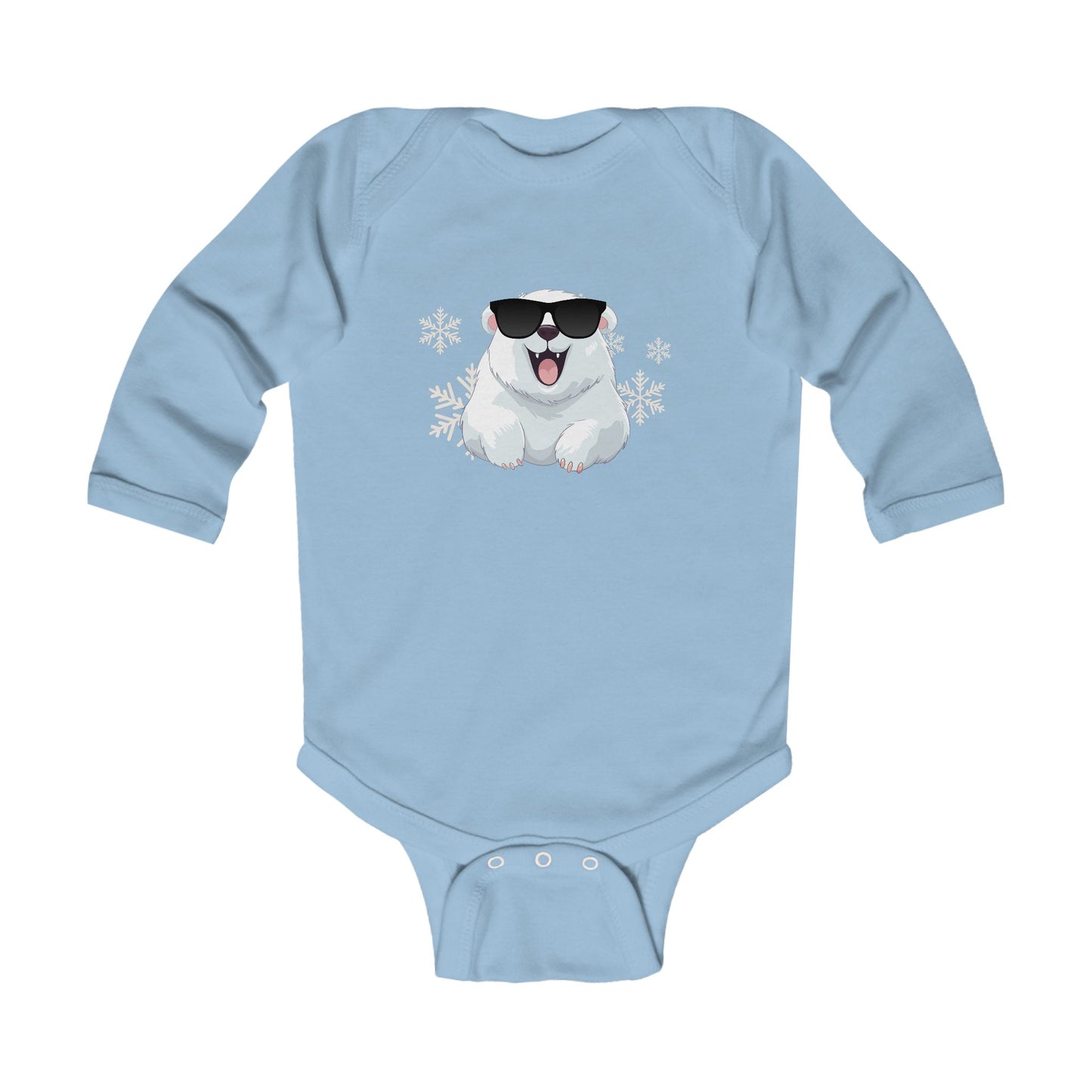 Cool Polar Bear Infant Long Sleeve Bodysuit, Christmas, birthday