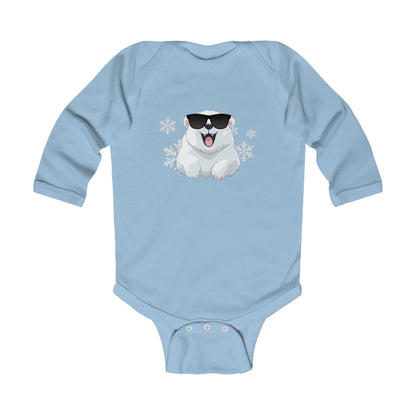 Cool Polar Bear Infant Long Sleeve Bodysuit, Christmas, birthday