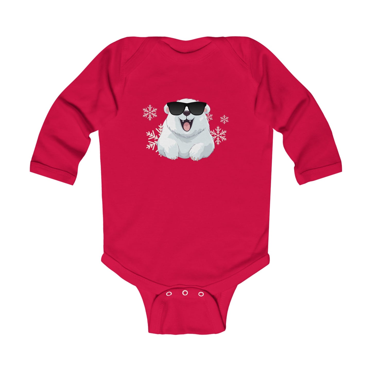 Cool Polar Bear Infant Long Sleeve Bodysuit, Christmas, birthday
