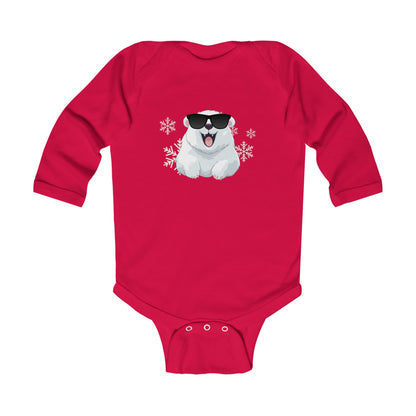 Cool Polar Bear Infant Long Sleeve Bodysuit, Christmas, birthday