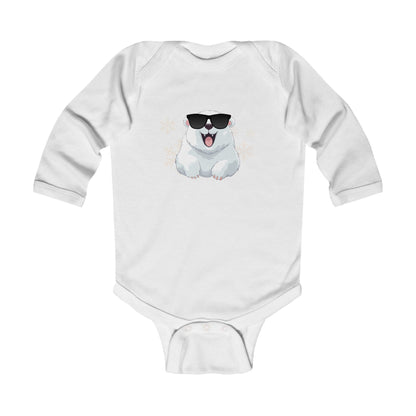 Cool Polar Bear Infant Long Sleeve Bodysuit, Christmas, birthday