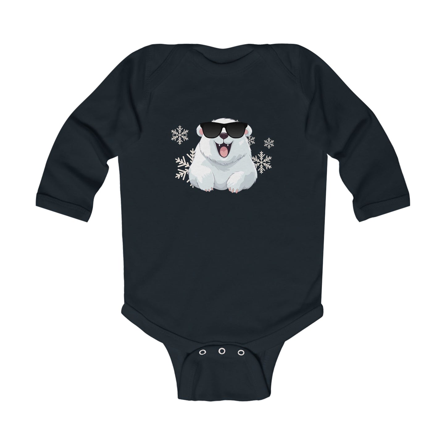 Cool Polar Bear Infant Long Sleeve Bodysuit, Christmas, birthday