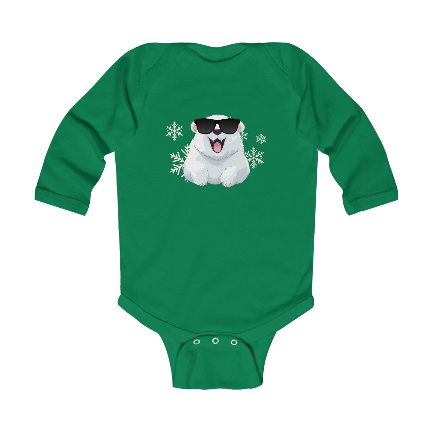 Cool Polar Bear Infant Long Sleeve Bodysuit, Christmas, birthday