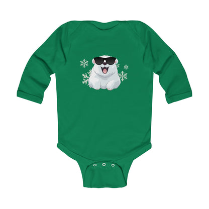 Cool Polar Bear Infant Long Sleeve Bodysuit, Christmas, birthday