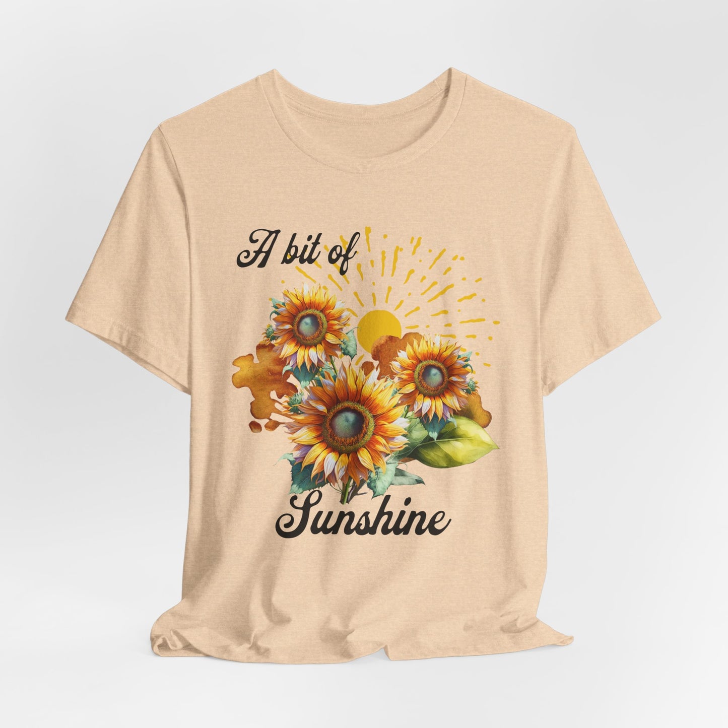A Bit Of Sunshine Sunflower T-shirt, Bella + Canvas, spring, summer