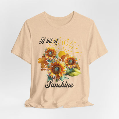 A Bit Of Sunshine Sunflower T-shirt, Bella + Canvas, spring, summer