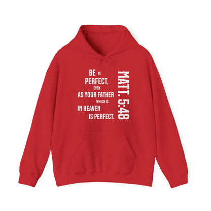 Be Perfect - Matthew 5:48 Unisex Heavy Blend™ Hooded Sweatshirt