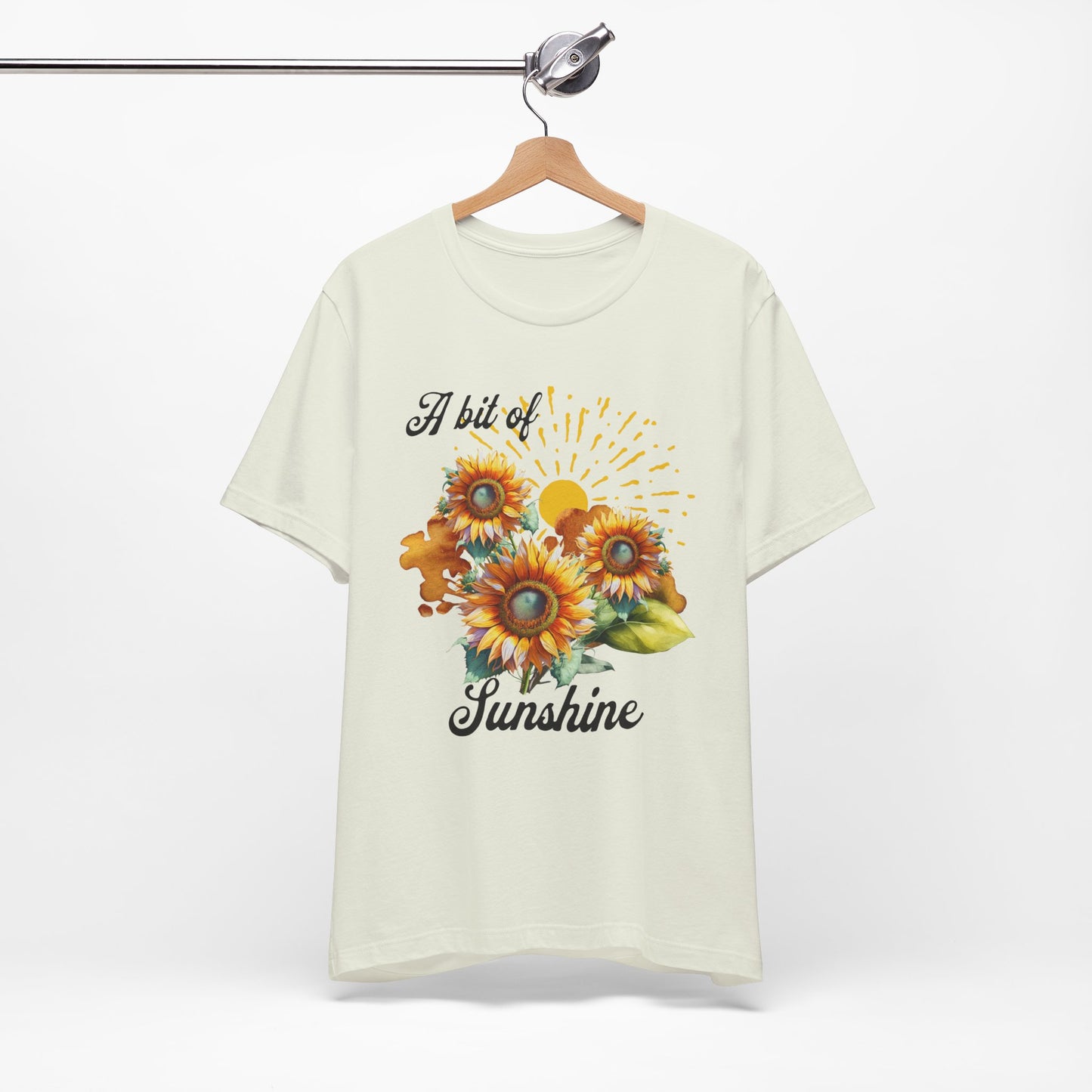 A Bit Of Sunshine Sunflower T-shirt, Bella + Canvas, spring, summer